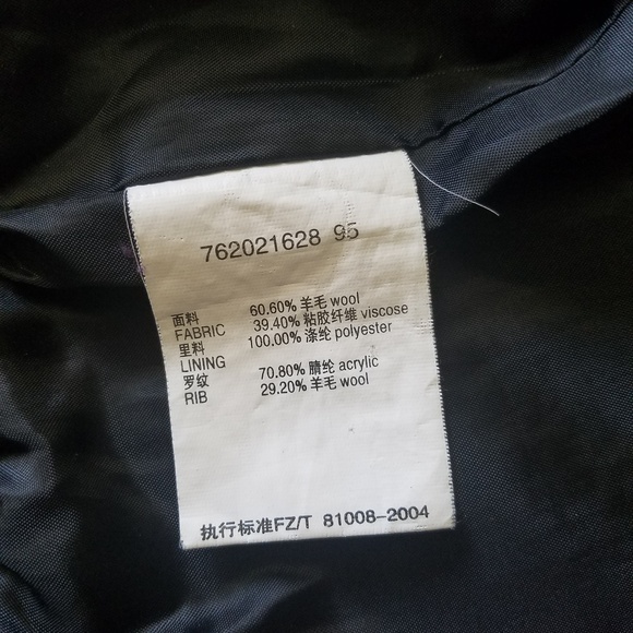 Size M black and white wool blended motor jacket - Picture 7 of 7